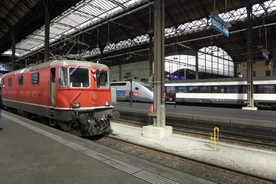 Basel station in Switzerland. When I was in Europe, strikes were relatively less frequent in Switzerland.